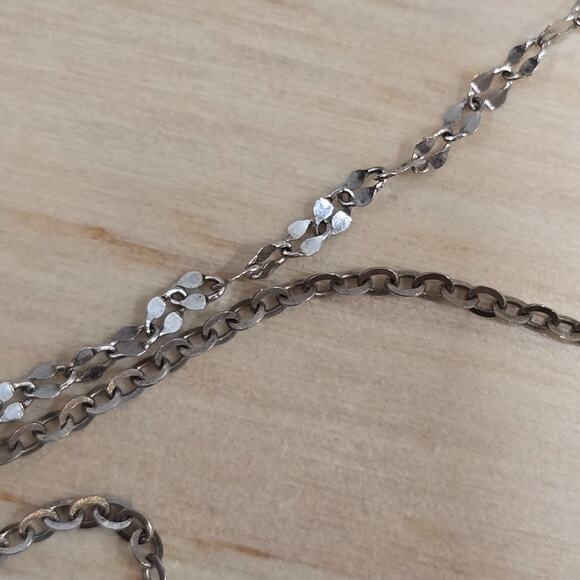Delicate Sterling Silver 925 Layered Choker Chain Necklace CZ Star Moon Pendant - Picture 12 of 14